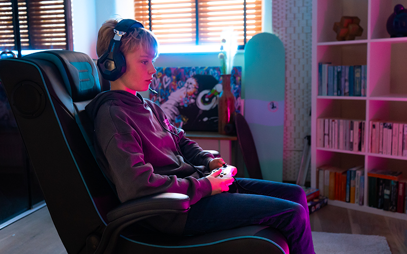 boy playing video games